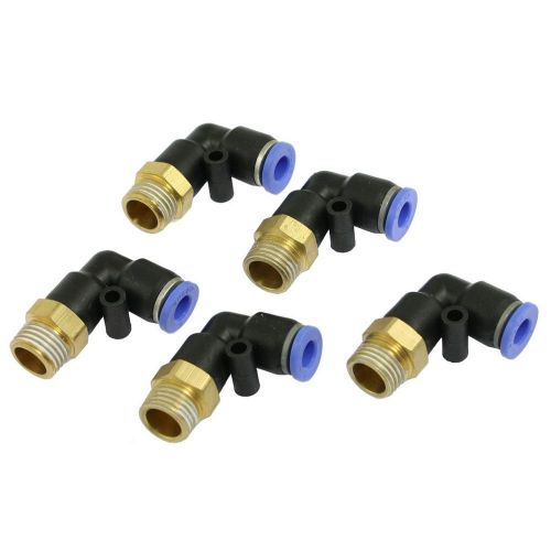 uxcell 6mm x 1/4&#034; PT Push In One Touch Connector Quick Fittings 5 Pcs