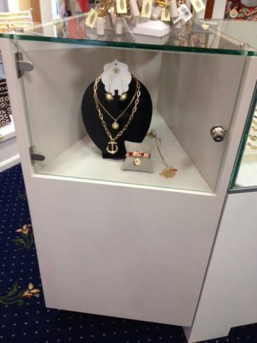 TWO Custom Built Locking Wedge-shaped Retail Pandora Jewelry Display Cases