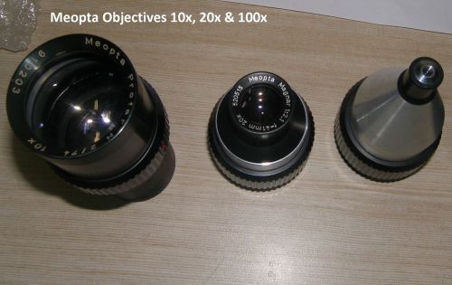 MEOPTA Objectives 10x 20x 100x for Profile Projector Optical Comparator