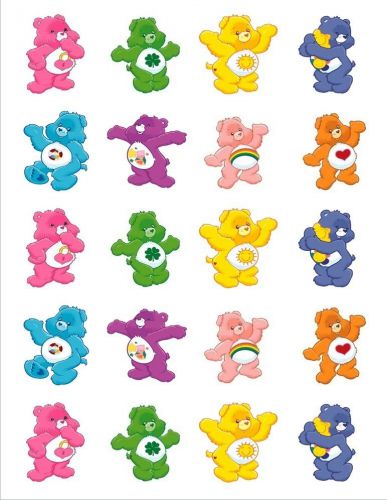 20  2&#034;x2&#034; Glossy Square Stickers/Seals carebears Buy 3 get 1 free (s28)