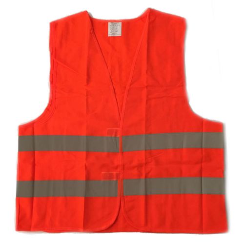 Reflective Strips Work Contruction /Safety Vest L Size High Visibility Orange w