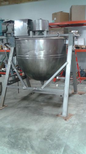 300 gallon Lee Hemispherical jacketed kettle with agitation