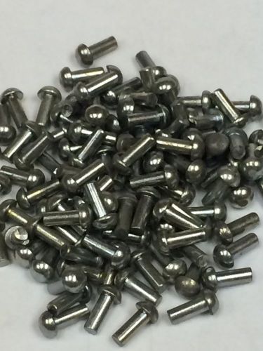 1/8 x 3/8 round head solid steel rivet zinc plated blacksmith parts 150 pcs for sale