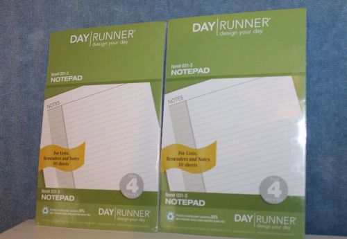 Day Runner Undated Lined Notepad 2 NEW REFILLS 5.5 x 8.5 Inches (031-3)