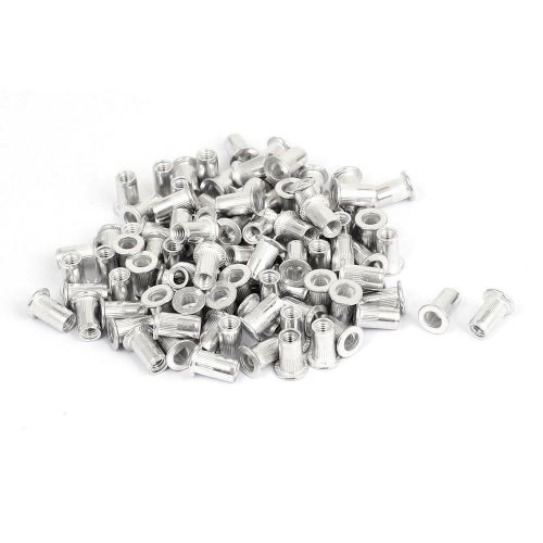 Uxcell 100pcs m5 aluminium threaded knurled flat head blind rivet nuts nutserts for sale