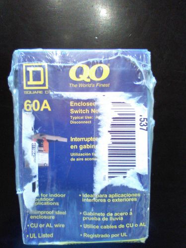 Square D QO200TR Disconnect Switch Enclosed Molded Case 60 Amp