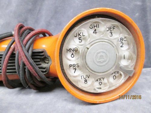 VINTAGE ORANGE WESTERN ELECTRIC BELL LINEMAN BUTT PHONE ROTARY LINE TESTER