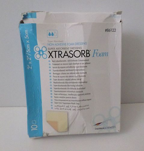 Dermasciences Xtrasorb Foam #86122 2&#034;x2&#034; Non-Adhesive Dressing - Box of 10 OPEN*