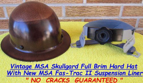 MSA Skullgard Hard Hat, Full Brim With New MSA Fas-Trac II Suspension Liner