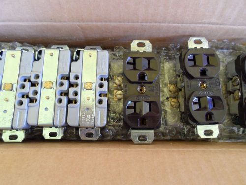 10X NOS Hubbell Brown 20A 125V Receptacle Outlet  Set of 10