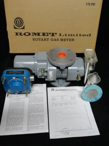 ROMET RM2000 Rotary Gas Meter w PULSIMATIC TRANSMITTER w INSPECTION CERTIFICATE