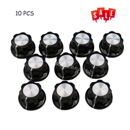10x Potentiometer Bakelite knob 16mm Top Rotary Control Turning For Shaft Hole