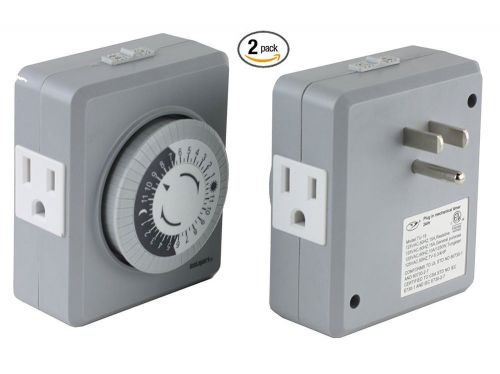 Instapark tu19 24-hour 15 amp heavy duty plug-in mechanical timer 2 pack for sale