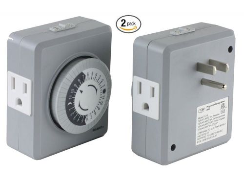 Instapark TU19 24-Hour 15 Amp Heavy Duty Plug-in Mechanical Timer 2 Pack