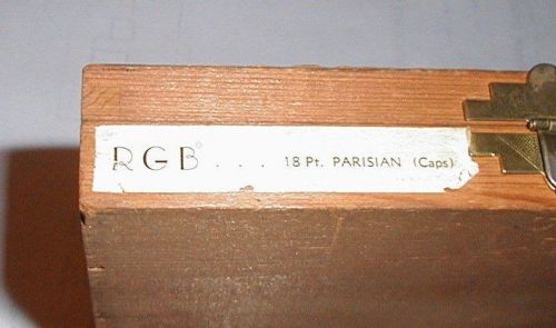 PARISIAN Type 18 Pt. CAPS Vintage KINGSLEY Hot Foil Stamping Machine