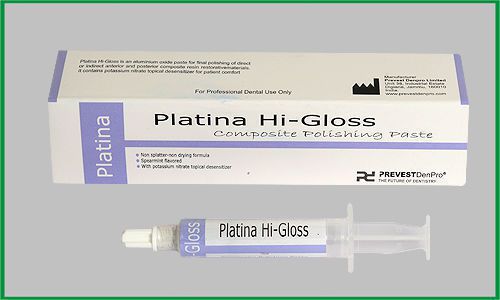 Platina Hi Gloss Non Splatter Non Drying Formula By Prevest DenPro 4gm