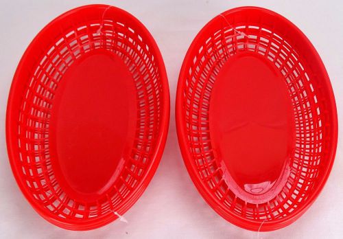 Restaurant Red Plastic Burger Baskets Set of Set of 6