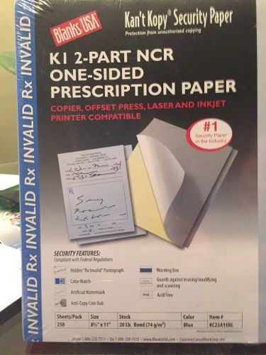 LI 2-part NCR One Sided Prescription Paper