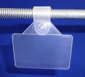 Plastic Label Holder Clip On Tag 3&#034; x 1.25&#034; Fold-n-Hold Wire Rack &amp; Basket Tags