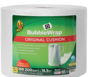 Duck Brand 12” x 200 feet Original Cushion Bubble Wrap Shipping and Storage