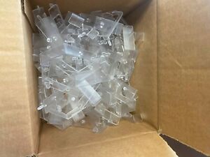 Pack of 100 - Plastic Wire Shelf Label Holder, Sign and Ticket Holder, Easy Clip