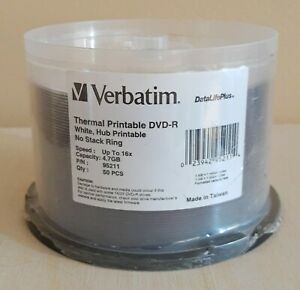 Verbatim DVD-R 4.7 GB 16X White Hub Printable 50 PCS