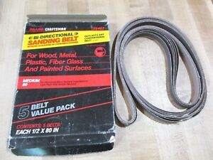 Sears Craftsman Bi Directional Sanding Belt Medium 80 #928407 5 Belt Package