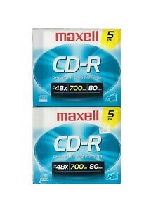 Lot of 2 5 Pack Maxell MaxData CD-R 80 Min 700 MB