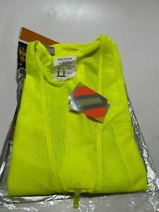 MCR Safety Vest 2&#034; Silver 3M Scotchlite W/ FRONT POCKET CL2MLP Sz Medium