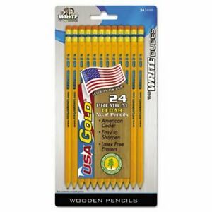 Write Dudes USA Gold Series #2 Pencils, Cedar, Yellow, 24/Pk (BDUDDR64)