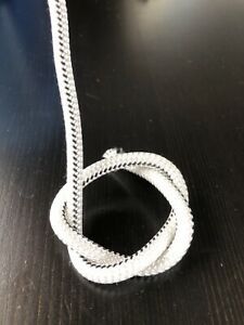 1/4&#034; Polyester Bungee Shock Cord White W/ Black Tracer, 50‘
