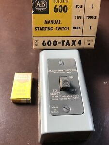 ALLEN BRADLEY AB BULLETIN 600 MANUAL MOTOR STARTING SWITCH NOS In Box / Element