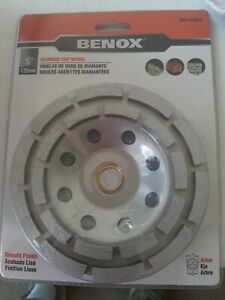 BENOX 5&#034; Double Row Concrete Diamond Grinding Cup Wheel *NEW*. Free Shipping!