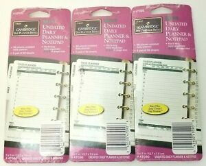 Mead Cambridge Day Planner Refill 30 Sheet Project Planner Mini 47090 LOT OF 3