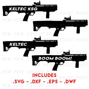 KelTec KSG SVG - Gun Cricut Files - KelTec Silhouettes - Shotgun Vector