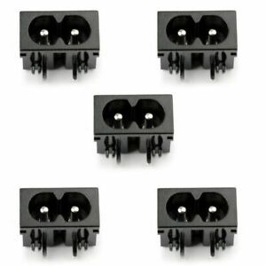 5XIEC320 C8 2 Pin Male Power Socket With Switch 2.5A 250V For Boat DIY AC-20B UA