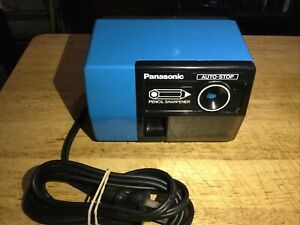 Panasonic KP-123 Electric Pencil Sharpener Blue Auto Stop Japan Vintage Tested