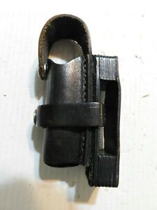 vintage black leather duty belt pouch holster