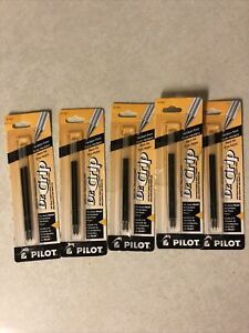 5 Packs, Pilot Dr. Grip Ballpoint Refills Retractable Pens, Medium Black