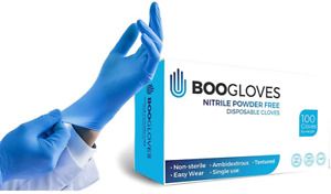 Boo Gloves | Blue Nitrile Gloves | Latex Free | Powder Free | 2.5 Mil | Disposab