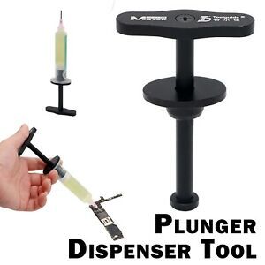 Metal Durable UV Glue Flux Mate Plunger Dispenser Tool Manual Syringe W/3 Needle