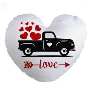 50Pcs Sublimation Cushion Cover Pillow Case Waist Throw Home Decor Heart Shaped