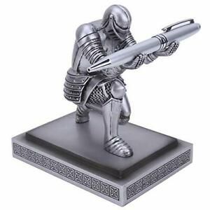 Knight Pen Holder Desk Organizers and Accessories Desk Decor Resin Pen Silver