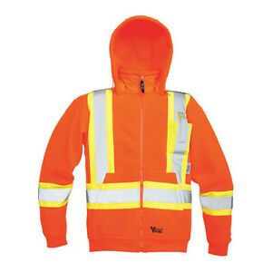 VIKING 6420JO-S Safety Fleece Hoodie,Orange,S