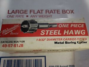 1-9/32&#034; Milwaukee 49-57-8128 Carbide Tipped Steel Hawg Metal Boring Cutter USED