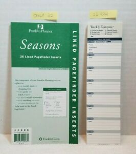 Classic Weekly Compass Cards Lined Pagefinder Inserts Franklin Covey