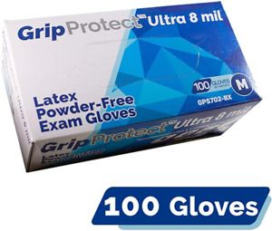 GripProtect Ultra 8 Mil Latex Exam Gloves, Disposable, Medical, Auto