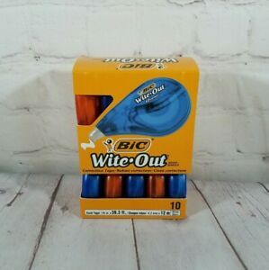 New Wite-Out EZ Correct Tape Correction Tape 10 Pack White Out Bic 39 ft. 1/6&#034;