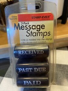 3 STAMP-EVER Brand Self-Inking Unconditional Lifetime Guarantee Business Stamps
