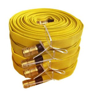Pack of 4 FIRE HOSE, 3/4IN.X 50 FT., YELLOW, 250 PSI